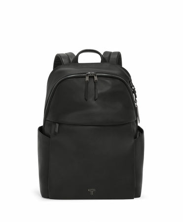 TUMI - Voyageur Raina Backpack - Women's Premium Leather Backpack - Everyday Bag with Phone Pocket & Laptop Compartment - Black, Gunmetal Hardware