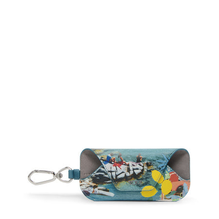 TUMI - Belden Leather Sunglass Charm - Women's Eyewear Case with Clip - Mediterranean Print
