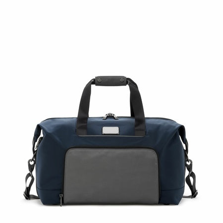 TUMI - Alpha Double Expansion Duffel - Business & Weekend Travel Duffel Bag - Designed for Durability & Functionality - Navy/Grey
