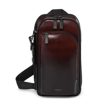 TUMI - Harrison Gregory Sling - Men's Lightweight Crossbody with Multiple Compartments - Travel or Commute Bag - Burnished Wine Leather