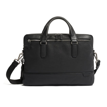 TUMI Harrison Sycamore Slim Brief - 14-Inch Laptop Briefcase - Professional Business Briefcase with Removable Shoulder Strap - Black Leather