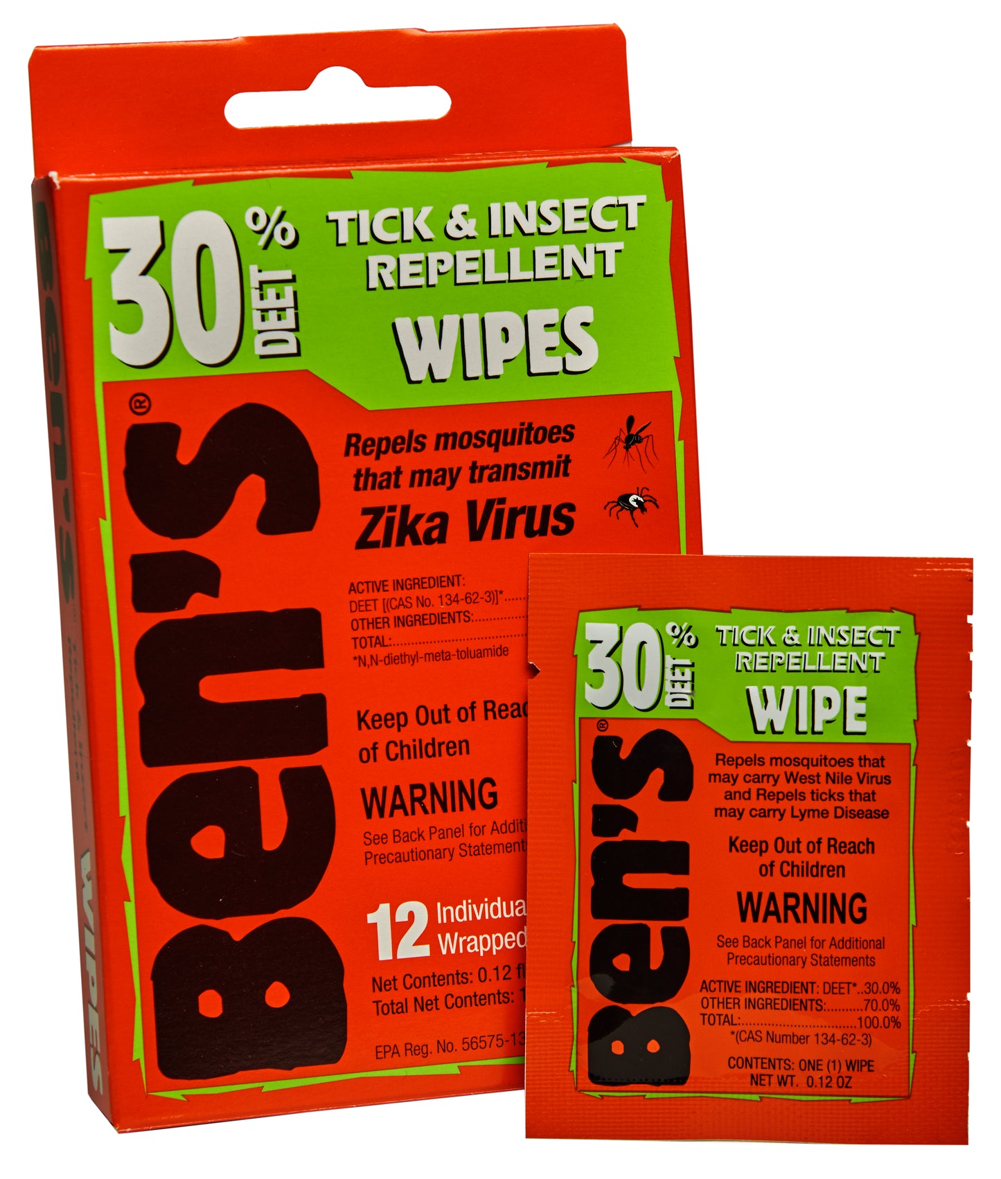 Ben's 30 Insect Repellent Wipes, 12 ct (Pack of 4)