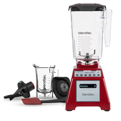 Blendtec Total Classic Original Blender - WildSide+ Jar and Twister Jar BUNDLE - Professional-Grade Power - 6 Pre-programmed Cycles - 10-speeds - Red