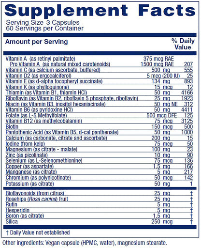 Vitanica Women's Symmetry, High Potency Daily Multivitamin, Vegan/Vegetarian, 180 Capsules