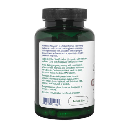 Vitanica Metabolic Manager, Promotes Healthy Glycemic and Metabolic Response, Vegan, 120 Capsules