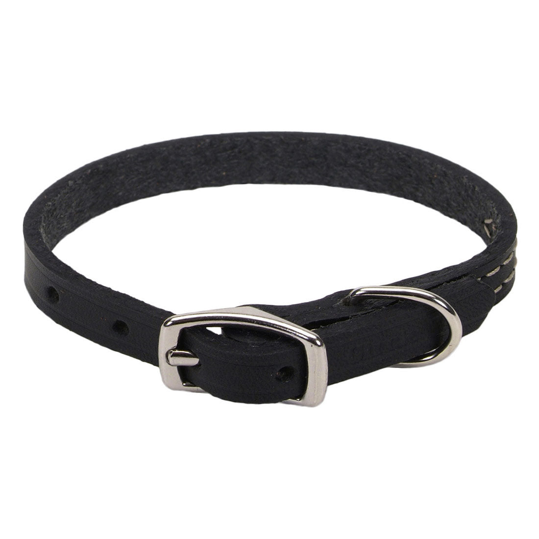 Coastal - Circle T - Oak Tanned Leather Town Dog Collar, Black, 5/8" x 14"