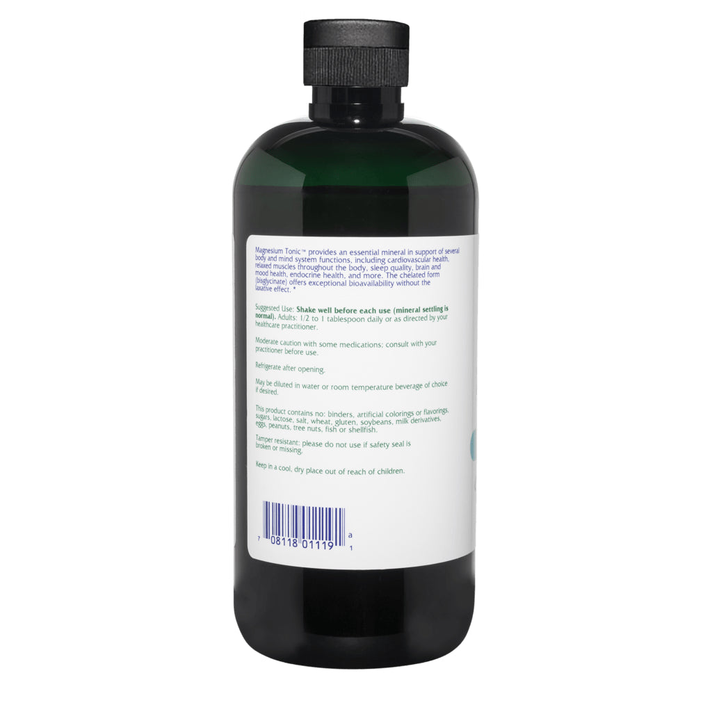 Vitanica Magnesium Tonic, Liquid Magnesium Bisglycinate Chelate 300 mg with Vitamin B6, Dr Formulated Supplement, Orange Flavor, Vegan, Gluten Free and Non-GMO,16 fl oz
