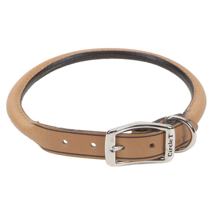 Coastal - Circle T - Oak Tanned Leather Round Dog Collar, Tan, 1" x 22"