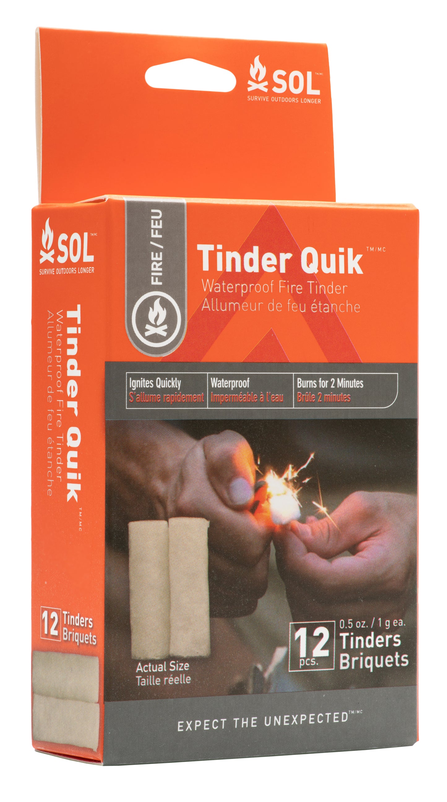 S.O.L. Survive Outdoors Longer S.O.L. Tinder-Quik Fire Starter, 12 ct (Pack of 4)