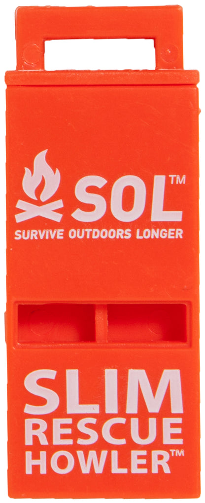 S.O.L. Survive Outdoors Longer S.O.L. Slim Rescue Howler Whistle, 2ct (Pack of 3)