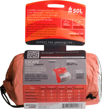 S.O.L. Survive Outdoors Longer S.O.L. 70% Reflective Escape Lite Emergency Bivvy