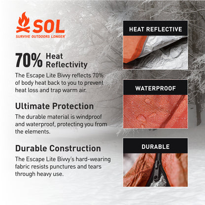 S.O.L. Survive Outdoors Longer S.O.L. 70% Reflective Escape Lite Emergency Bivvy