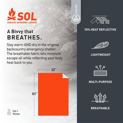 S.O.L. Survive Outdoors Longer S.O.L. 70% Reflective Escape Lite Emergency Bivvy