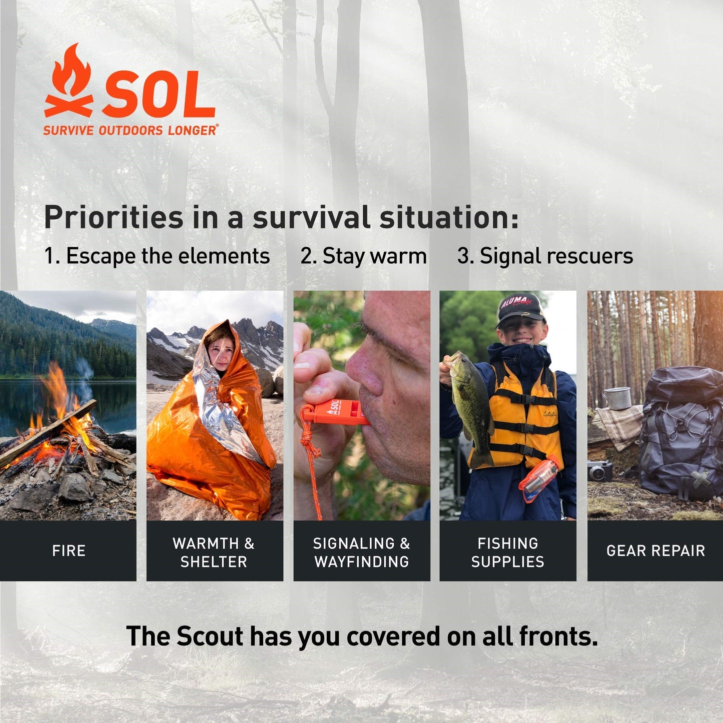 Survive Outdoors Longer Waterproof Bag Scout Survival Kit