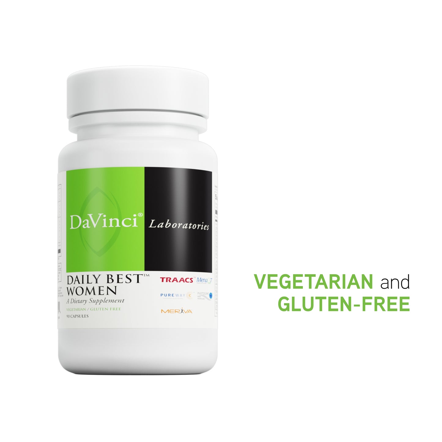 DaVinci Labs - Daily Best Women - A Dietary Supplement with Vitamin B6, Vitamin B12 Vitamin C, Vitamin K2, and More - Vegetarian, Gluten-free - 90 Capsules