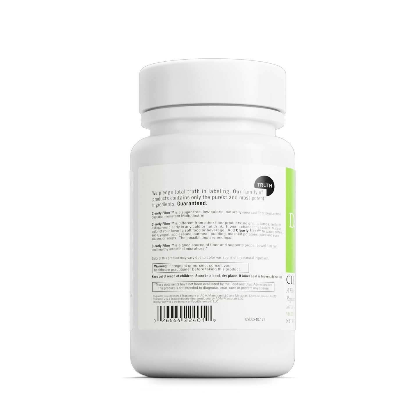 DaVinci Labs Clearly Fiber - Supplement to Support Intestinal Regularity, Normal Bowel Function, and Triglyceride Levels Within Normal Ranges* - Vegetarian - Gluten-Free - 30 Servings