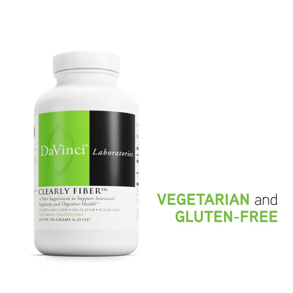 DaVinci Labs Clearly Fiber - Supplement to Support Intestinal Regularity, Normal Bowel Function, and Triglyceride Levels Within Normal Ranges* - Vegetarian - Gluten-Free - 30 Servings