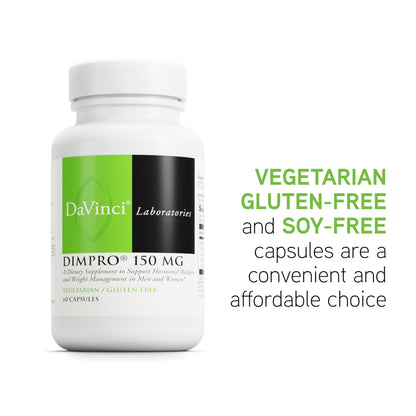 DaVinci Labs DIMPro 150mg - Helps Support Hormonal Balance, Estrogen Metabolism & More with DIM* - Gluten-Free - 60 Capsules (60 Servings)