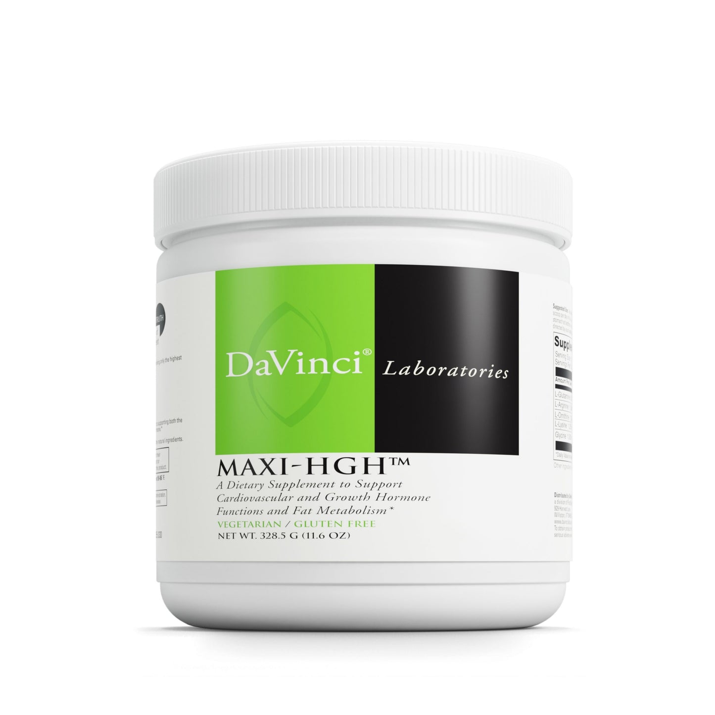 DaVinci Labs Maxi-HGH - Amino Acid Supplement to Support Cardiovascular System, Muscle Recovery and Human Growth Hormone Release - Gluten-Free - Vegetarian - 328.5 g Powder