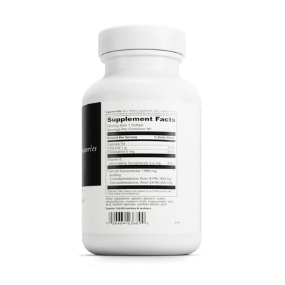 DaVinci Labs Omega-3 1000 - Dietary Supplement to Maintain Already Normal Cholesterol Levels and Support Immune System, Hair and Skin* - Gluten-Free - 90 Enteric Coated Softgels