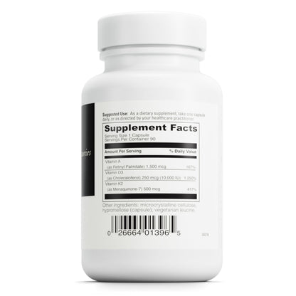 DaVinci Labs ADK 10 - Helps Support Bone, Heart & Immune Health* - Dietary Supplement with Vitamins A, D3 & K2 (as MK-7) - Vegetarian, Gluten Free & Soy Free - 90 Capsules