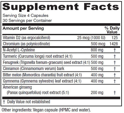 Vitanica Metabolic Manager, Promotes Healthy Glycemic and Metabolic Response, Vegan, 120 Capsules