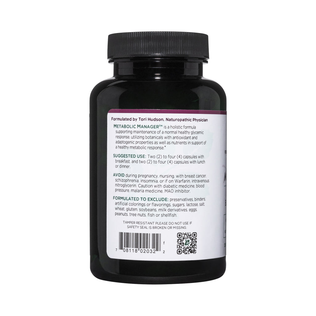 Vitanica Metabolic Manager, Promotes Healthy Glycemic and Metabolic Response, Vegan, 120 Capsules