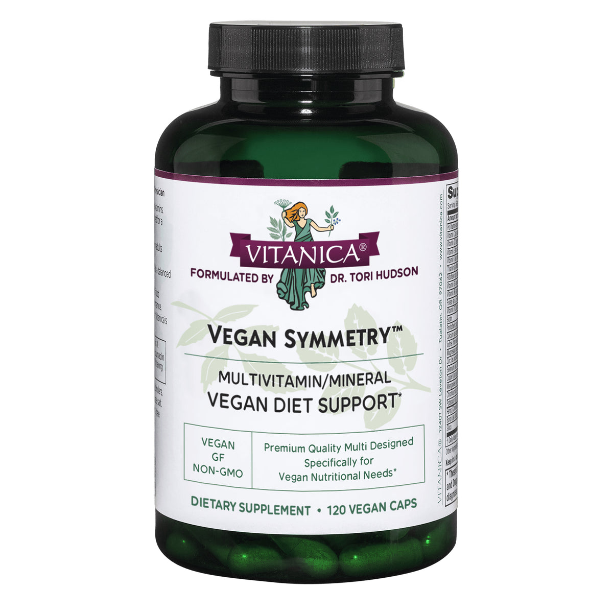 Vitanica Vegan Symmetry, Non-GMO Vegan Multivitamin for Women, Iron Fr ...