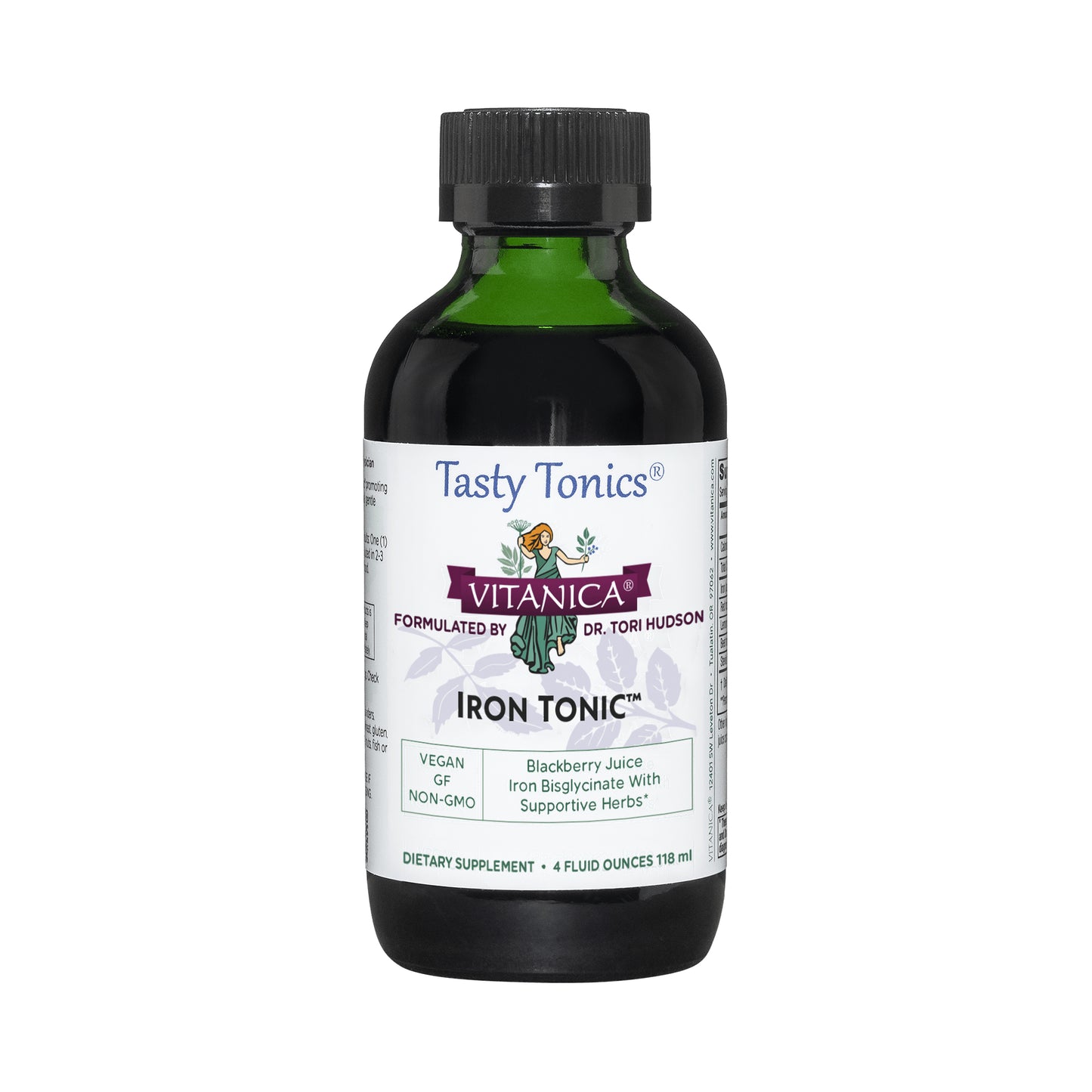 Vitanica Iron Tonic, Liquid Iron Supplement, Red Blood Cell Support, Vegan, 4 Ounce