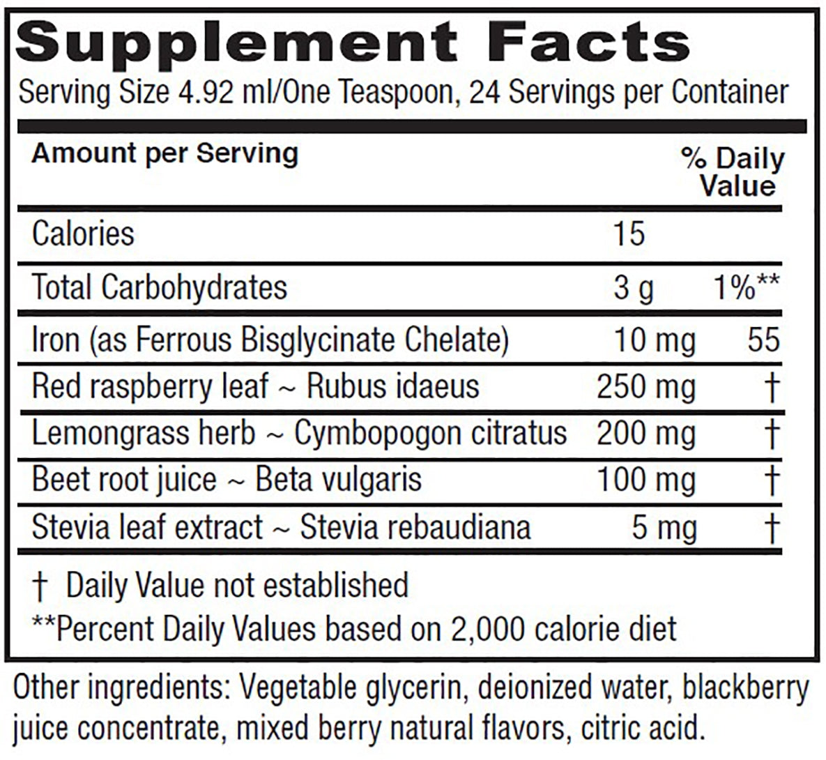 Vitanica Iron Tonic, Liquid Iron Supplement, Red Blood Cell Support, Vegan, 4 Ounce