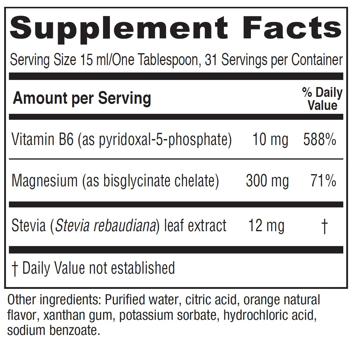 Vitanica Magnesium Tonic, Liquid Magnesium Bisglycinate Chelate 300 mg with Vitamin B6, Dr Formulated Supplement, Orange Flavor, Vegan, Gluten Free and Non-GMO,16 fl oz