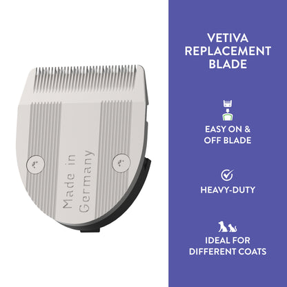 WAHL Professional Animal Vetiva Replacement Blade for The Vetiva Veterinary Mini Trimmer (02168), Silver