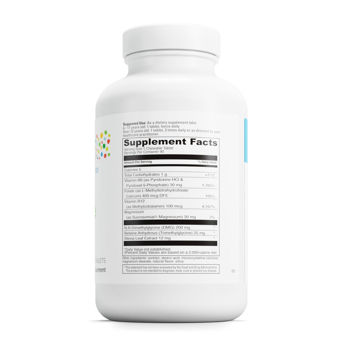 DaVinci Labs Focus Chewable - Supplement to Support Behavior, Brain Health, and Immune Health for Kids* - With Vitamin B6, Folate, Vitamin B12, and More - Orange Flavor -Sugar-Free - 90 Tablets
