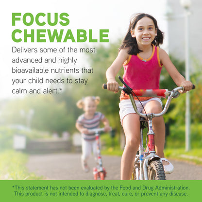 DaVinci Labs Focus Chewable - Supplement to Support Behavior, Brain Health, and Immune Health for Kids* - With Vitamin B6, Folate, Vitamin B12, and More - Orange Flavor -Sugar-Free - 90 Tablets