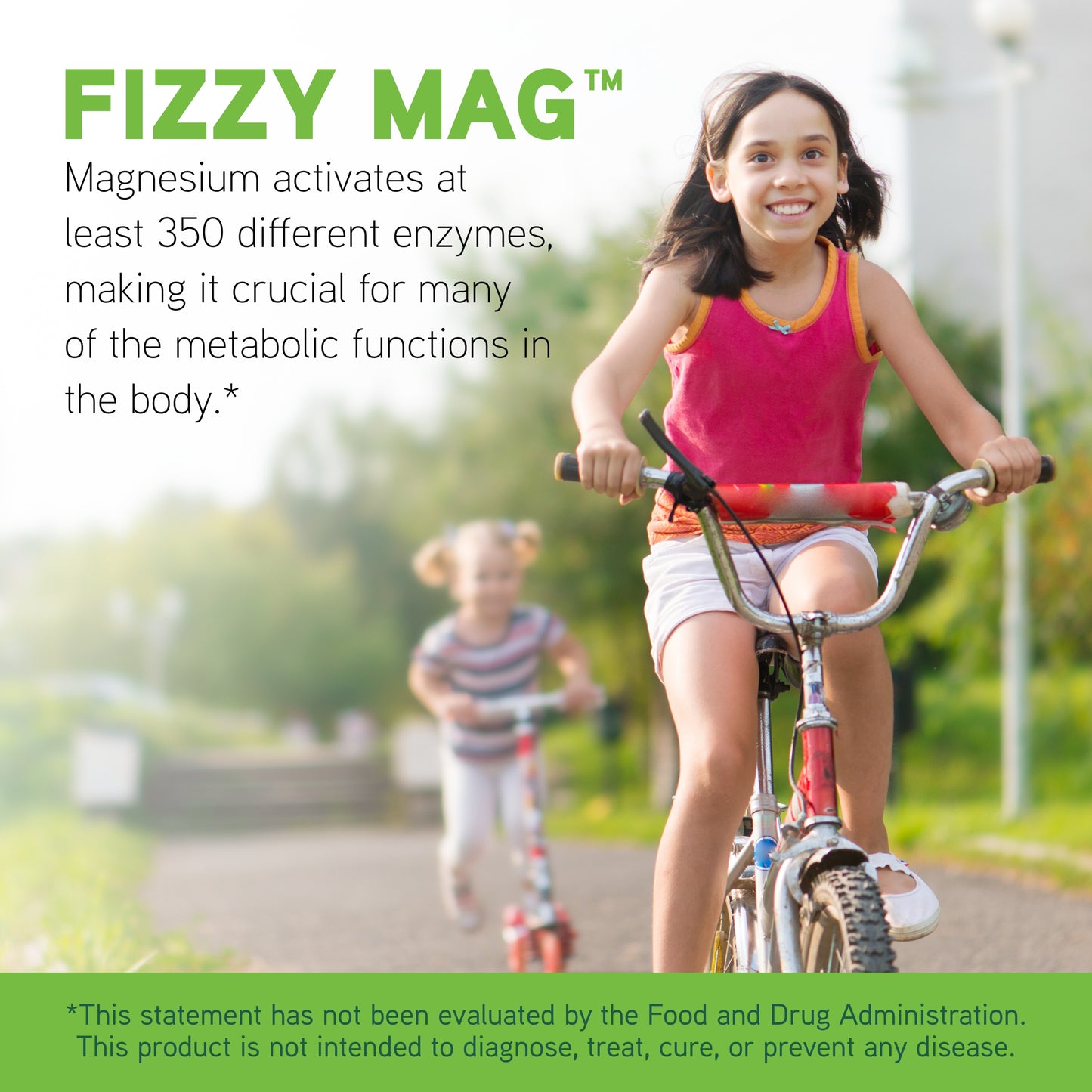 Little DaVinci Fizzy Mag - Effervescent Magnesium Supplement for Kids to Support Brain Health, Relaxation and Behavior* - With Calcium, Riboflavin, and More - Lemon Lime Flavor - 516 g, 75 Servings