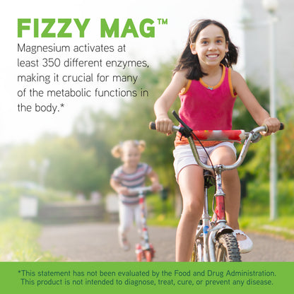 Little DaVinci Fizzy Mag - Effervescent Magnesium Supplement for Kids to Support Brain Health, Relaxation and Behavior* - With Calcium, Riboflavin, and More - Lemon Lime Flavor - 516 g, 75 Servings