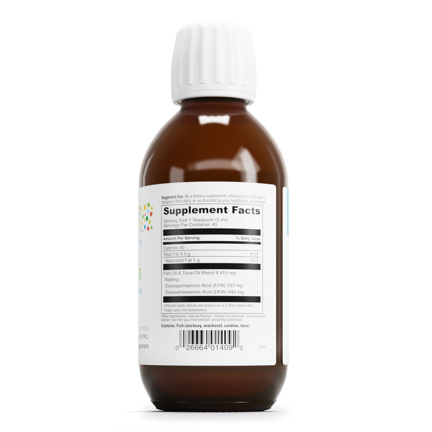 DaVinci Labs kiddOmega-3 - Liquid Omega-3 Supplement for Kids - For Immune System, Focus and Brain Support* - With Monk Fruit, DHA, EPA and More - Cherry Orange Flavor - 200mL
