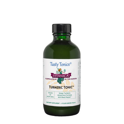 Vitanica Turmeric Tonic, Non-GMO Liquid Turmeric Curcumin Supplement 1000 mg, with Black Pepper and Ginger, Antioxidant, Vegan, Gluten Free, 4 Ounce