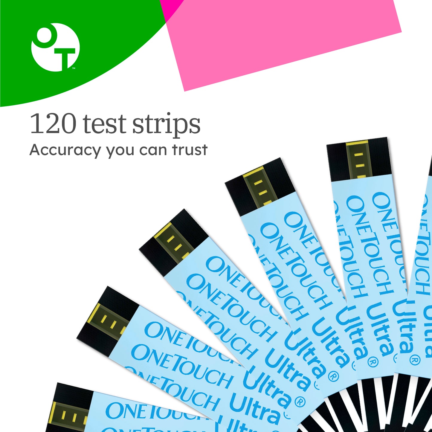 OneTouch Ultra Test Strips for Diabetes - 120 Count | Diabetic Test Strips for Blood Sugar Monitor | Glucose Test Strips for Blood Glucose Meter | 2 Boxes, 60 Test Strips Each