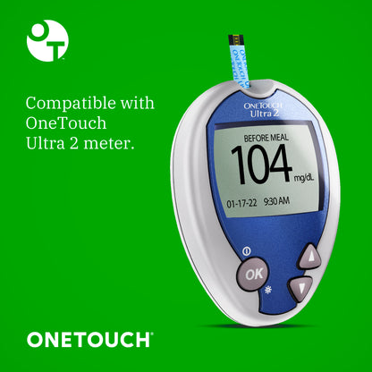 OneTouch Ultra Test Strips for Diabetes - 120 Count | Diabetic Test Strips for Blood Sugar Monitor | Glucose Test Strips for Blood Glucose Meter | 2 Boxes, 60 Test Strips Each