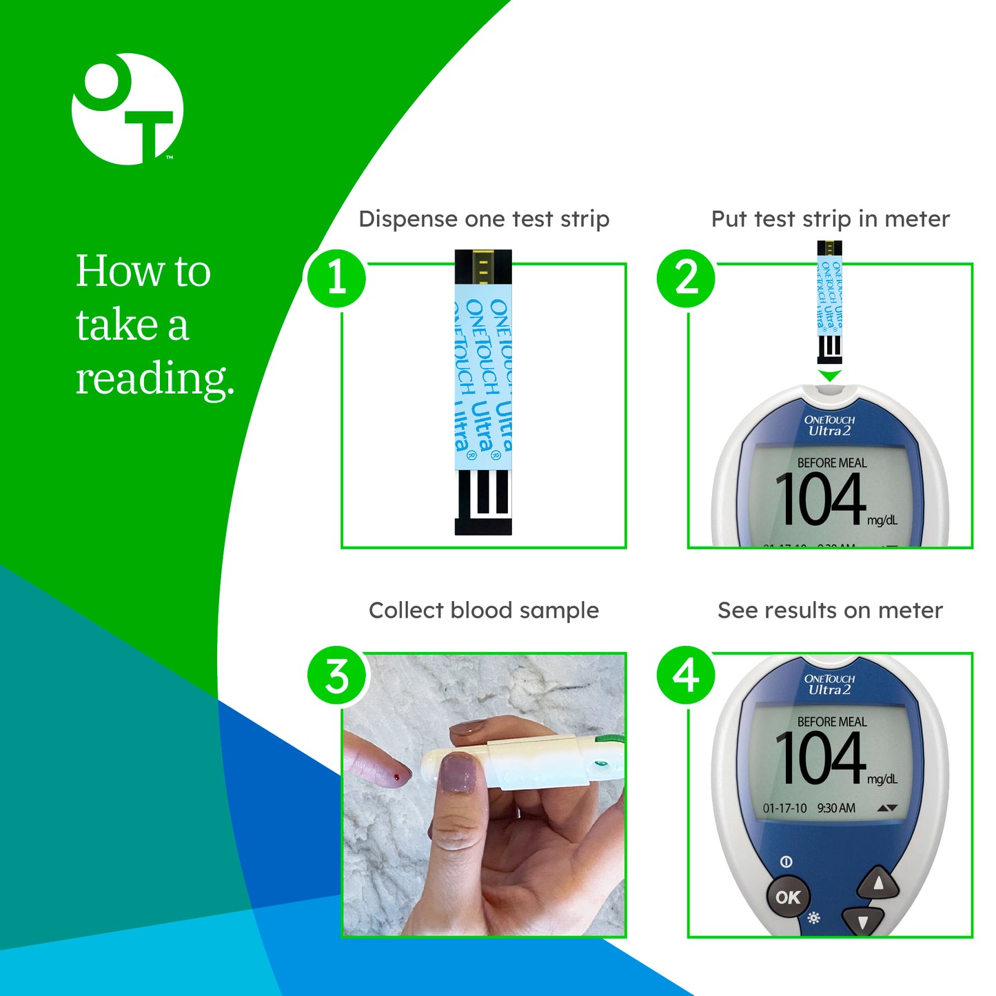 OneTouch Ultra Test Strips for Diabetes - 120 Count | Diabetic Test Strips for Blood Sugar Monitor | Glucose Test Strips for Blood Glucose Meter | 2 Boxes, 60 Test Strips Each