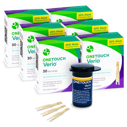 OneTouch Verio Diabetes Test Strips Value Pack - 30 Count (6 Pack)