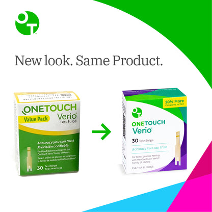 OneTouch Verio Diabetes Test Strips Value Pack - 30 Count (6 Pack)