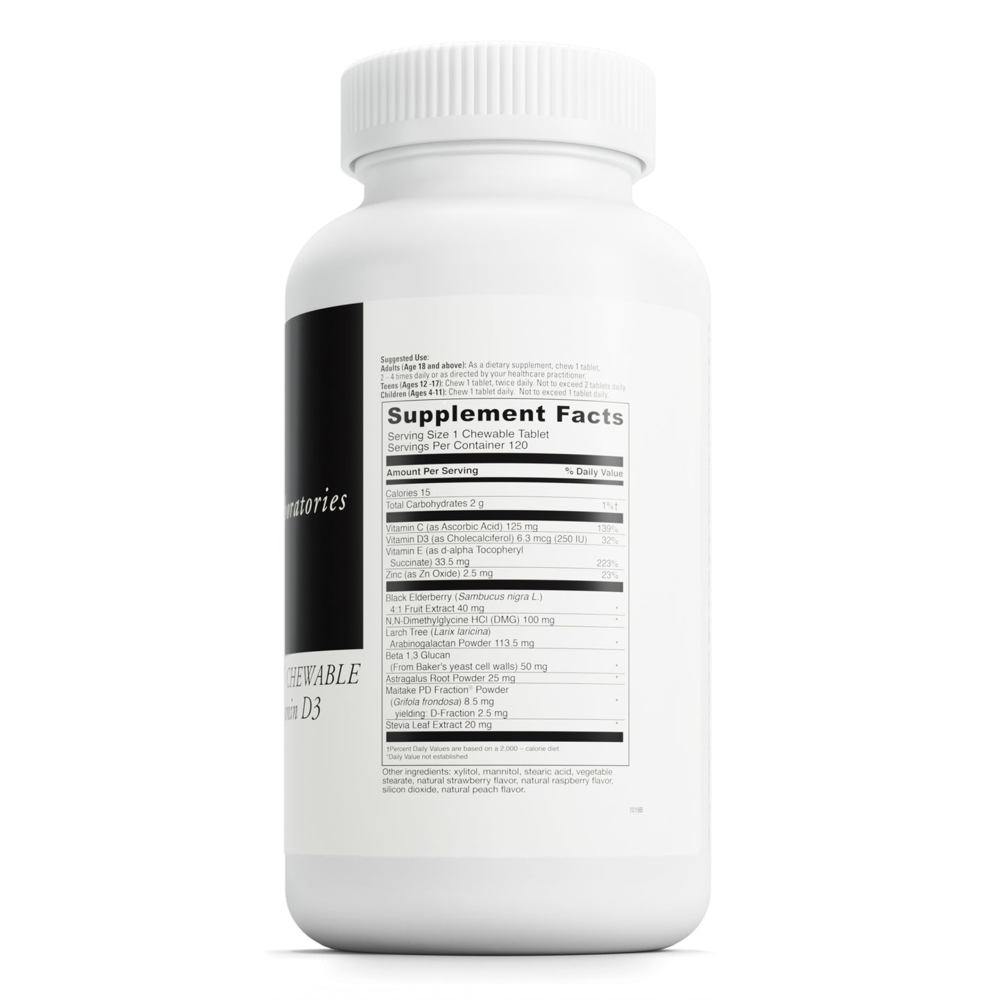 DaVinci Labs Immuni-DMG Chewable with Elderberry and Vitamin D3 - Dietary Supplement to Support Cell and Immune Health* - With Vitamin C, D3, E, Black Elderberry, DMG and More - 120 Chewable Tablets
