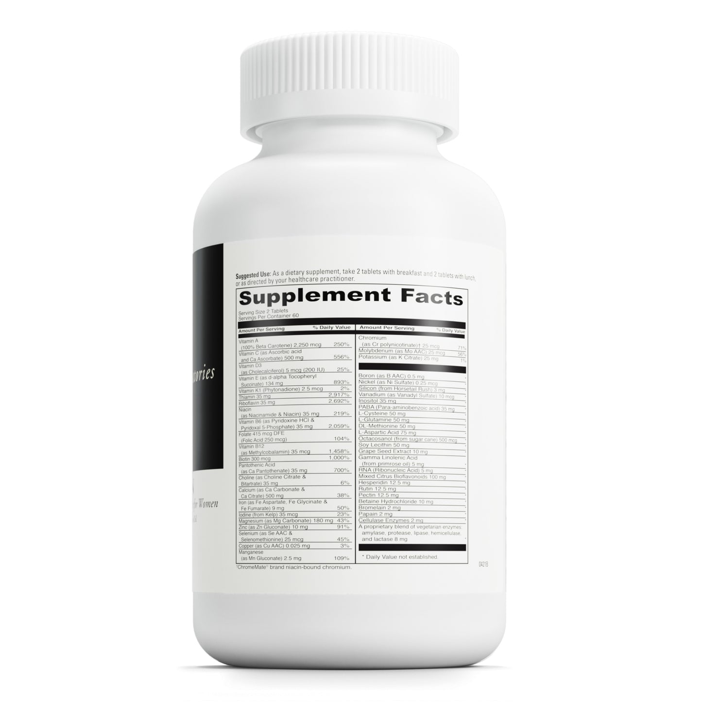 DaVinci Labs Spectra Woman - Dietary Supplement to Support Bone Health and Women's Needs - With Vitamins, Minerals, Calcium, Beta Carotene, L-Cysteine, Grape Seed Extract, and More - 120 Tablets