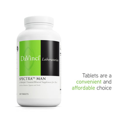 DaVinci Labs Spectra Man - Dietary Supplement to Support Immune System Function and Men's Unique Needs - With Vitamins, Minerals, Amino Acids, Herbs, Digestive Enzymes and Fatty Acids - 240 Tablets