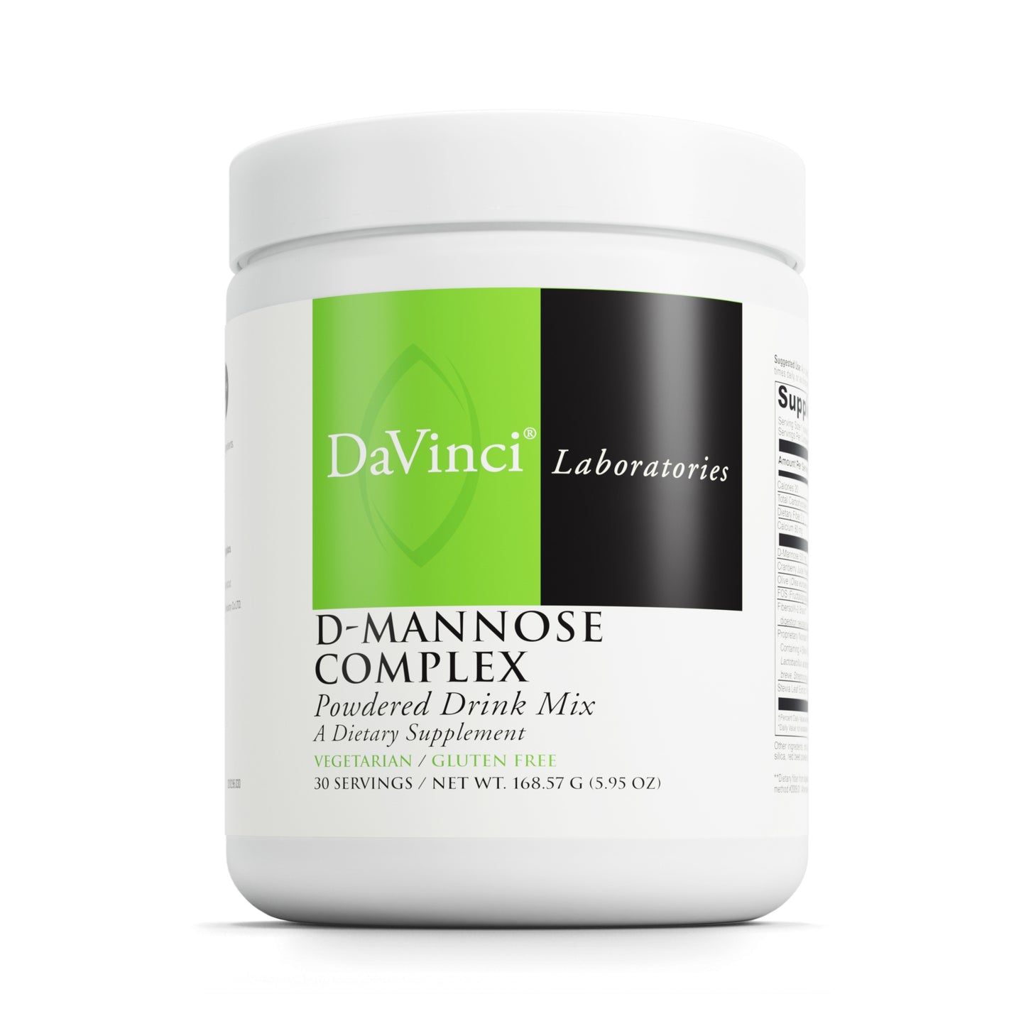 DaVinci Labs D-Mannose Complex - Powdered Drink Mix - Supports Immune System, Urinary Tract Health, & Detox* - With Calcium, Cranberry Juice Powder, and More - Vegetarian - Gluten-Free - 30 Servings