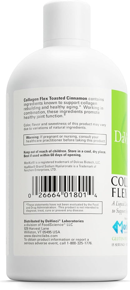 DAVINCI Labs - Collagen Flex - A Liquid Dietary Supplement to Support Healthy Joints - Toasted Cinnamon - Gluten Free, Soy Free - 7.6 fl oz