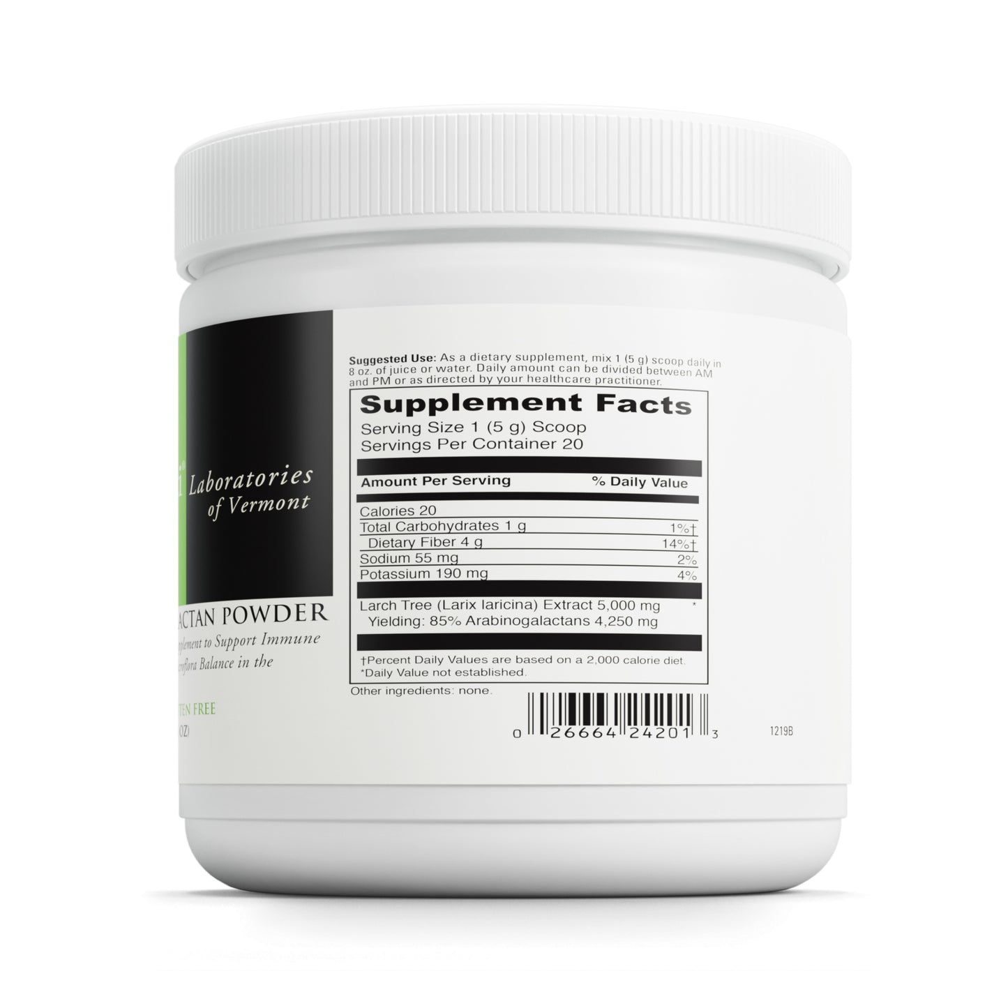 DaVinci Labs Arabinogalactan Powder - Dietary Supplement to Support the Immune System, GI Health and Microflora Balance - With 5000mg of Larch Tree Extract per Scoop - Gluten-Free - Vegetarian - 100g
