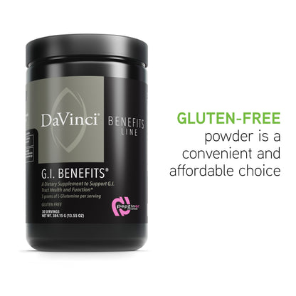 DaVinci Labs GI Benefits - Digestive & Gut Health Supplement Powder with Zinc, L-Glutamine & More - Helps Support Immune System* - 30 Servings (13.55 oz)
